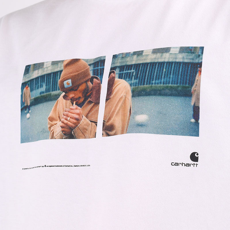мужская черная футболка Carhartt WIP S/S Backyard T-Shirt I029064-white - цена, описание, фото 2